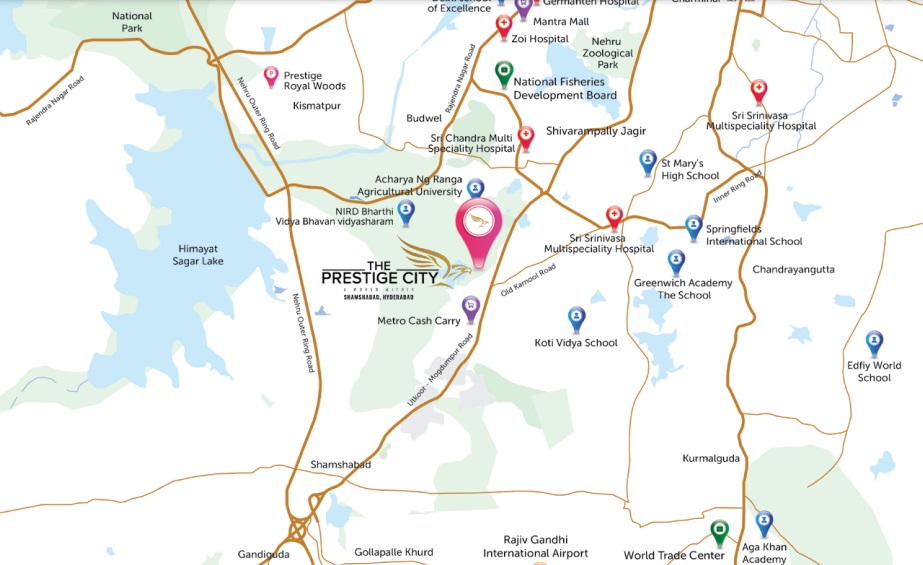 Prestige City Location Map